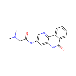 CN(C)CC(=O)Nc1cnc2c(c1)[nH]c(=O)c1ccccc12 ZINC000013524022