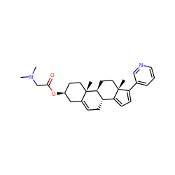 CN(C)CC(=O)O[C@H]1CC[C@@]2(C)C(=CC[C@H]3C4=CC=C(c5cccnc5)[C@@]4(C)CC[C@@H]32)C1 ZINC001772612993