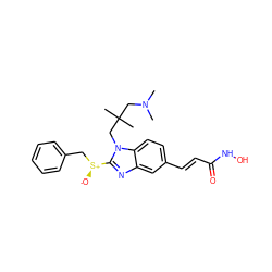 CN(C)CC(C)(C)Cn1c([S@@+]([O-])Cc2ccccc2)nc2cc(/C=C/C(=O)NO)ccc21 ZINC000034509491