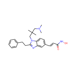 CN(C)CC(C)(C)Cn1c(CCc2ccccc2)nc2cc(/C=C/C(=O)NO)ccc21 ZINC000013981303