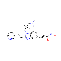 CN(C)CC(C)(C)Cn1c(CCc2cccnc2)nc2cc(/C=C/C(=O)NO)ccc21 ZINC000096174490