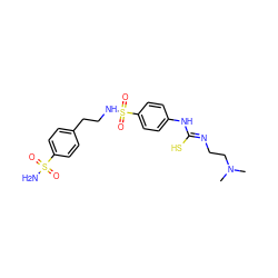 CN(C)CC/N=C(\S)Nc1ccc(S(=O)(=O)NCCc2ccc(S(N)(=O)=O)cc2)cc1 ZINC000028525457