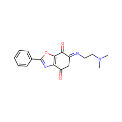 CN(C)CC/N=C1\CC(=O)c2nc(-c3ccccc3)oc2C1=O ZINC000028563445