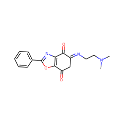 CN(C)CC/N=C1\CC(=O)c2oc(-c3ccccc3)nc2C1=O ZINC000028563127