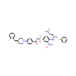 CN(C)CC[C@@H](CSc1ccccc1)Nc1ccc(S(=O)(=O)NC(=O)c2ccc(N3CCC(=Cc4ccccc4F)CC3)cc2)cc1[N+](=O)[O-] ZINC000029464839