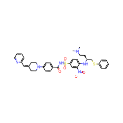 CN(C)CC[C@@H](CSc1ccccc1)Nc1ccc(S(=O)(=O)NC(=O)c2ccc(N3CCC(=Cc4ccccn4)CC3)cc2)cc1[N+](=O)[O-] ZINC000029464880