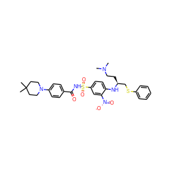 CN(C)CC[C@@H](CSc1ccccc1)Nc1ccc(S(=O)(=O)NC(=O)c2ccc(N3CCC(C)(C)CC3)cc2)cc1[N+](=O)[O-] ZINC000028570521