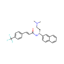 CN(C)CC[C@@H](NC(=O)/C=C/c1ccc(C(F)(F)F)cc1)c1ccc2ccccc2c1 ZINC000028654066