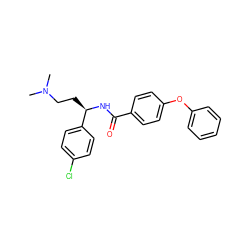 CN(C)CC[C@@H](NC(=O)c1ccc(Oc2ccccc2)cc1)c1ccc(Cl)cc1 ZINC000013684702