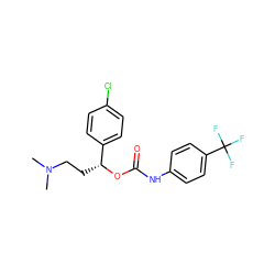 CN(C)CC[C@@H](OC(=O)Nc1ccc(C(F)(F)F)cc1)c1ccc(Cl)cc1 ZINC000013684767