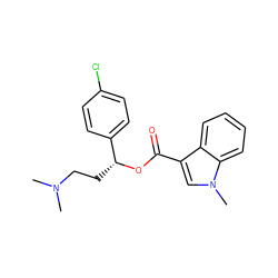 CN(C)CC[C@@H](OC(=O)c1cn(C)c2ccccc12)c1ccc(Cl)cc1 ZINC000013684982