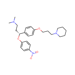 CN(C)CC[C@@H](Oc1ccc([N+](=O)[O-])cc1)c1ccc(OCCCN2CCCCC2)cc1 ZINC000028892976