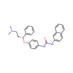 CN(C)CC[C@@H](Oc1ccc(NC(=O)Nc2ccc3ccccc3c2)cc1)c1ccccc1 ZINC000169345032