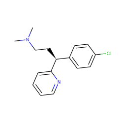 CN(C)CC[C@@H](c1ccc(Cl)cc1)c1ccccn1 ZINC000000113404