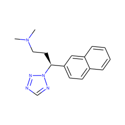 CN(C)CC[C@@H](c1ccc2ccccc2c1)n1ncnn1 ZINC000058590628