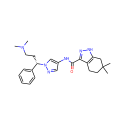 CN(C)CC[C@@H](c1ccccc1)n1cc(NC(=O)c2n[nH]c3c2CCC(C)(C)C3)cn1 ZINC000098208334