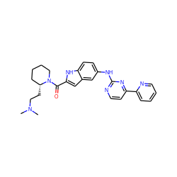 CN(C)CC[C@@H]1CCCCN1C(=O)c1cc2cc(Nc3nccc(-c4ccccn4)n3)ccc2[nH]1 ZINC000144201650