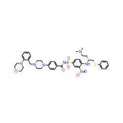 CN(C)CC[C@H](CSc1ccccc1)Nc1ccc(S(=O)(=O)NC(=O)c2ccc(N3CCN(Cc4ccccc4N4CCOCC4)CC3)cc2)cc1[N+](=O)[O-] ZINC000095612742