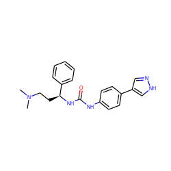 CN(C)CC[C@H](NC(=O)Nc1ccc(-c2cn[nH]c2)cc1)c1ccccc1 ZINC000095587334