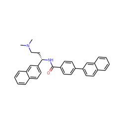 CN(C)CC[C@H](NC(=O)c1ccc(-c2ccc3ccccc3c2)cc1)c1ccc2ccccc2c1 ZINC000045301890