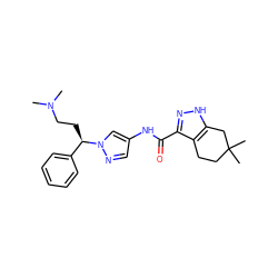 CN(C)CC[C@H](c1ccccc1)n1cc(NC(=O)c2n[nH]c3c2CCC(C)(C)C3)cn1 ZINC000143826055