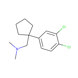 CN(C)CC1(c2ccc(Cl)c(Cl)c2)CCCC1 ZINC000066136530