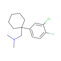 CN(C)CC1(c2ccc(F)c(Cl)c2)CCCCC1 ZINC000066078630