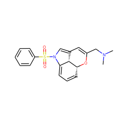 CN(C)CC1=CC2=CN(S(=O)(=O)c3ccccc3)C3=CC=C[C@@H](O1)[C@@H]23 ZINC001772625505