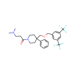 CN(C)CCC(=O)N1CCC(COCc2cc(C(F)(F)F)cc(C(F)(F)F)c2)(c2ccccc2)CC1 ZINC000013781994