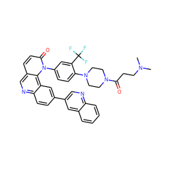 CN(C)CCC(=O)N1CCN(c2ccc(-n3c(=O)ccc4cnc5ccc(-c6cnc7ccccc7c6)cc5c43)cc2C(F)(F)F)CC1 ZINC000072148895