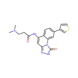 CN(C)CCC(=O)Nc1cc2n[nH]c(=O)n2c2cc(-c3ccsc3)ccc12 ZINC000084615296