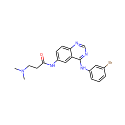 CN(C)CCC(=O)Nc1ccc2ncnc(Nc3cccc(Br)c3)c2c1 ZINC000084653430