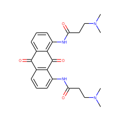 CN(C)CCC(=O)Nc1cccc2c1C(=O)c1c(NC(=O)CCN(C)C)cccc1C2=O ZINC000004393905