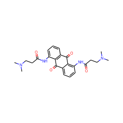 CN(C)CCC(=O)Nc1cccc2c1C(=O)c1cccc(NC(=O)CCN(C)C)c1C2=O ZINC000013556206