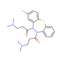 CN(C)CCC(=O)n1c2ccccc2sc2ccc(Cl)cc2n1C(=O)CCN(C)C ZINC000139718425