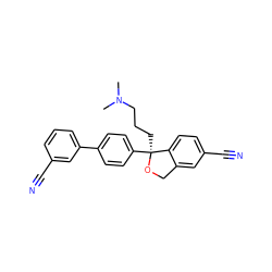 CN(C)CCC[C@@]1(c2ccc(-c3cccc(C#N)c3)cc2)OCc2cc(C#N)ccc21 ZINC000103245832