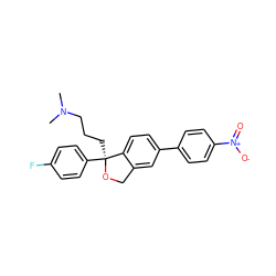 CN(C)CCC[C@@]1(c2ccc(F)cc2)OCc2cc(-c3ccc([N+](=O)[O-])cc3)ccc21 ZINC000103245978