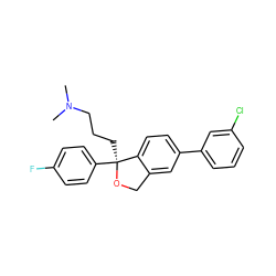 CN(C)CCC[C@@]1(c2ccc(F)cc2)OCc2cc(-c3cccc(Cl)c3)ccc21 ZINC000058569014