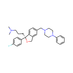 CN(C)CCC[C@@]1(c2ccc(F)cc2)OCc2cc(CN3CCN(c4ccccc4)CC3)ccc21 ZINC000103245919