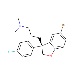 CN(C)CCC[C@]1(c2ccc(F)cc2)COc2ccc(Br)cc21 ZINC000103245846