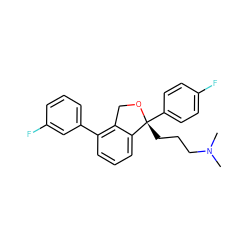 CN(C)CCC[C@]1(c2ccc(F)cc2)OCc2c(-c3cccc(F)c3)cccc21 ZINC000058581135