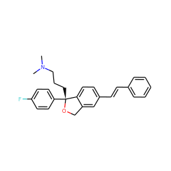 CN(C)CCC[C@]1(c2ccc(F)cc2)OCc2cc(/C=C/c3ccccc3)ccc21 ZINC000058568526