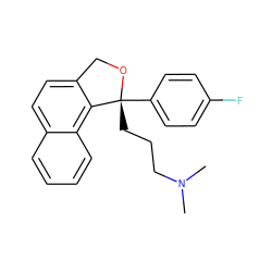 CN(C)CCC[C@]1(c2ccc(F)cc2)OCc2ccc3ccccc3c21 ZINC001772652559