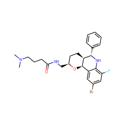 CN(C)CCCC(=O)NC[C@H]1CC[C@@H]2[C@H](O1)c1cc(Br)cc(F)c1N[C@H]2c1ccccc1 ZINC000049793831