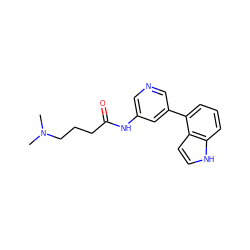 CN(C)CCCC(=O)Nc1cncc(-c2cccc3[nH]ccc23)c1 ZINC000230520996