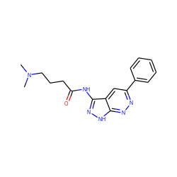 CN(C)CCCC(=O)Nc1n[nH]c2nnc(-c3ccccc3)cc12 ZINC000012354907