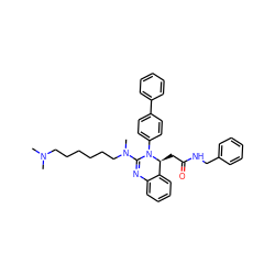 CN(C)CCCCCCN(C)C1=Nc2ccccc2[C@H](CC(=O)NCc2ccccc2)N1c1ccc(-c2ccccc2)cc1 ZINC000103240408