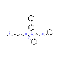 CN(C)CCCCCN(C)C1=Nc2ccccc2[C@@H](CC(=O)NCc2ccccc2)N1c1ccc(-c2ccccc2)cc1 ZINC000028824857