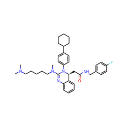 CN(C)CCCCCN(C)C1=Nc2ccccc2[C@H](CC(=O)NCc2ccc(F)cc2)N1c1ccc(C2CCCCC2)cc1 ZINC001772622530