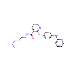 CN(C)CCCCNC(=O)c1cccnc1Oc1ccc(Nc2ccccn2)cc1 ZINC000147485331